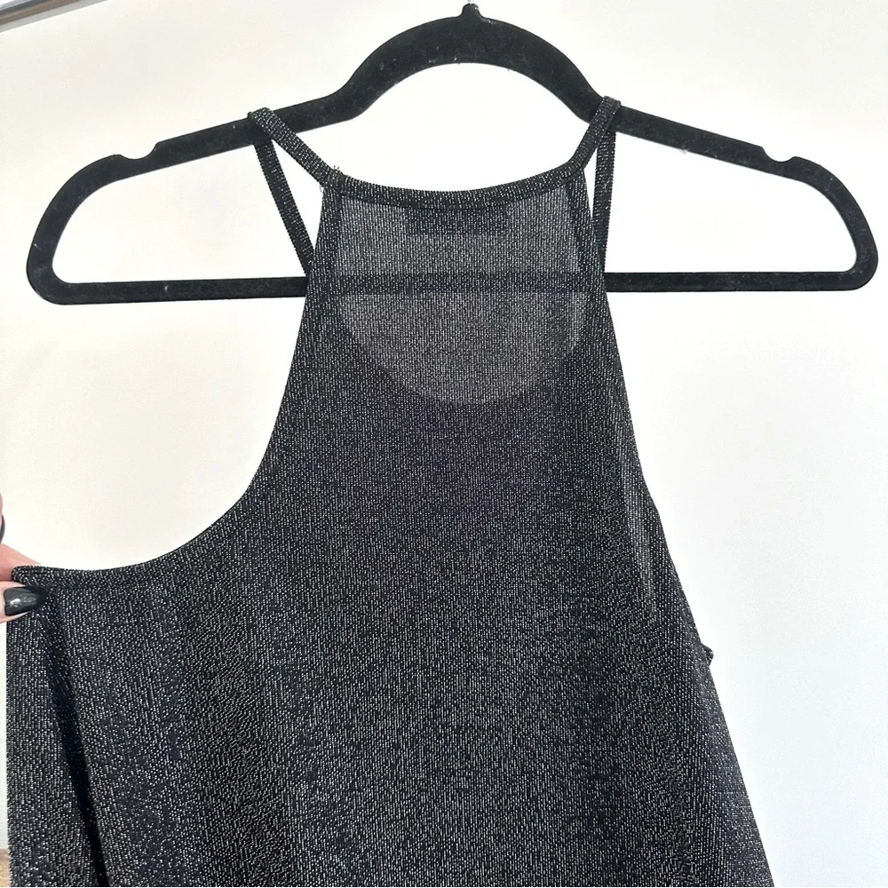 New Years Eve Mini Dress Metallic Silver Sparkle Babydoll Dress Storia - Picture 9 of 13